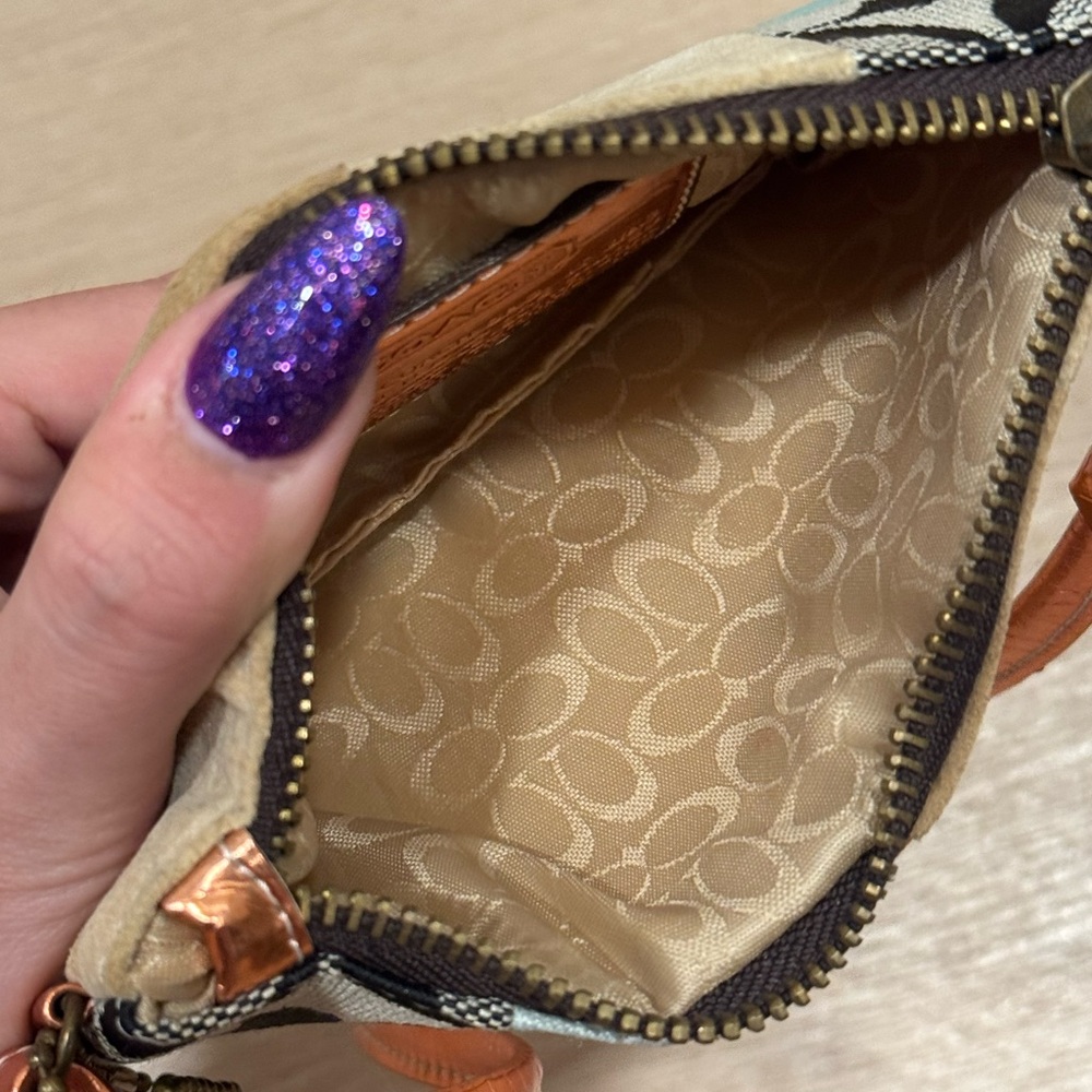 Rare Coach Wristlet Suede Patchwork Multi-color T… - image 5